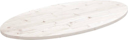 vidaXL - Tafelblad - ovaal - 90x45x2,5 - cm - massief - grenenhout - wit