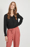 VILA VILUCY LS SHIRT - Doorknoop blouse - V-hals - XS