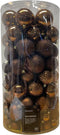 Decoris kunststof kerstballen bruin 100 stuks