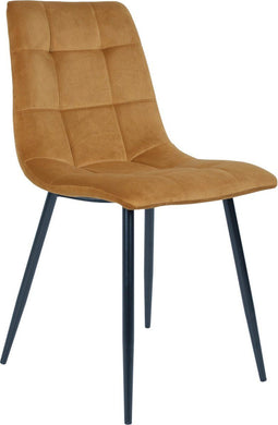 House Nordic Middelfart Eetkamerstoel Velvet Geel - Set van 2