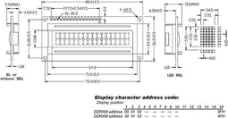 LCD 16 x 2 BOTTOM VIEW REFLECTIEF (LCD1602LC)