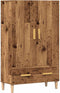vidaXL - Hoge - kast - 70x31x115 - cm - bewerkt - hout - oud - houtkleurig