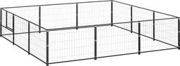 vidaXL - Hondenkennel - 9 - m² - staal - zwart
