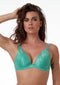 After Eden Dames Push-up beha - Bloemenkant - Groen - Maat D75