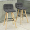 SoBuy set van 2 Barkrukken - Rugkruk - 92x44x44 cm - Donkergrijs - Zithoogte 68 cm (2 stuks)