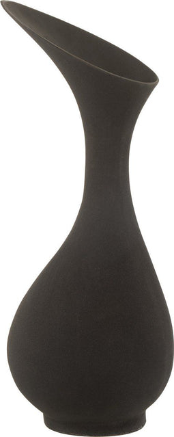 J-Line vaas Olivia Ruw - aluminium - zwart - medium - 61 cm hoog