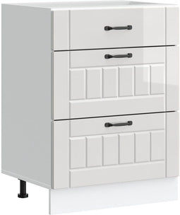 vidaXL - Keuken - onderkast - Lucca - bewerkt - hout - hoogglans - wit