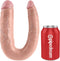 Pipedream King Cock dubbele dildo Double Troubleargekin beige - 17,48 inch