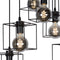 Atmooz - Hanglamp Manilla - Industrieel - Woonkamer / Slaapkamer / Eetkamer - Plafondlamp - Zwart - Hoogte 170cm - Metaal