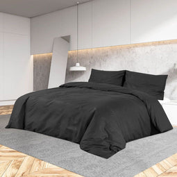 vidaXL - Dekbedovertrekset - 200x200 - cm - katoen - taupe