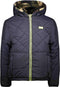 B.Nosy Reversible winterjas - Jongens - Teddy kwaliteit met camouflage print - Oxford blue - Maat 116