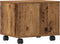 vidaXL - Printerstandaard - met - wielen - Oud - Hout - 41x32x33,5 - cm