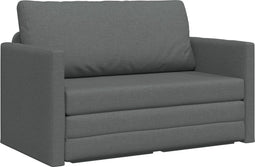 vidaXL - Vloersofa - Bed - 2-in-1 - Donkergrijs - 124x71x78 - cm - Stof