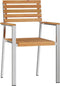 vidaXL - Stapelbare - Tuinstoelen - 2 - stuks - Massief - Teak - & - RVS