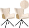 Set van 2 eetkamerstoelen Draaibaar NOVI Bouclé Lichtbeige