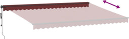 vidaXL - Luifel - automatisch - uittrekbaar - 500x300 - cm - bordeauxrood