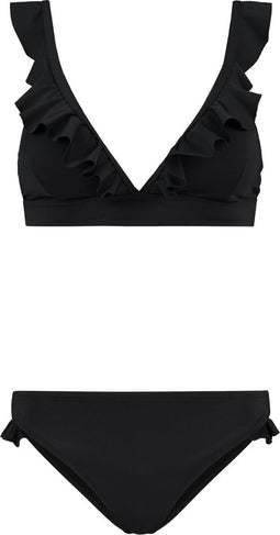 SHIWI Bobby Bikini Set - Dames - Floral sheer trim - Zwart