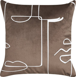 PHILODENDRON - Sierkussen set van 2 - Bruin - 45 x 45 cm - Fluweel