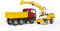 Bruder 2751 - MAN vrachtwagen - Liebherr kraan - Geel Wit Rood