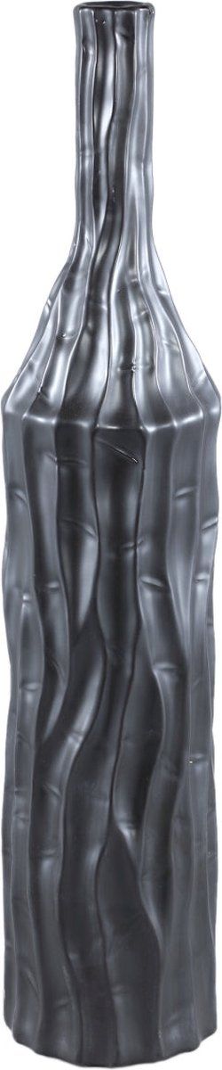 PTMD Finne Black Glazed Ceramic Bottle Shape Pot L