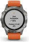 Garmin fēnix 6 - Smartwatch - GPS multi-sport met muziek - Grijs (Oranje)