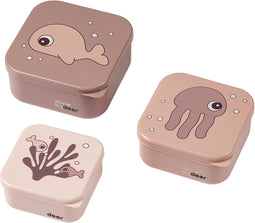 Done by Deer Friends Snackdoosjes set van 3 - Sea Friends/Powder