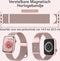 Podec Smartwatch Magnetische RVS Strap Rose Roze - Geschikt voor Apple Watch - Bandje Geschikt voor