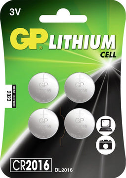 GP Lithium CR2016 - Knoopcelbatterijen 3V - 4 stuks