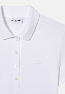 Lacoste Dames Poloshirt - Katoen - Parelmoeren knopen - Wit - Maat 34