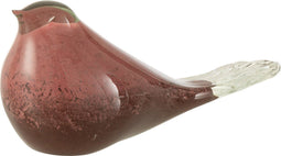 J-Line figuur Vogel - glas - roze/bruin - large