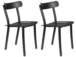 Zuiver Friday Stapelbare Tuinstoel - Set Van 2 - Mat Zwart Aluminium