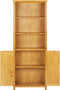 vidaXL - Boekenkast - met - 2 - deuren - 70x30x180 - cm - massief - eikenhout
