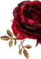 J-Line decoratie tak Roos - kunststof - rood/goud - 12 stuks