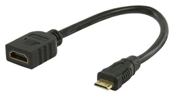 ValueLine HDMI-mini C - HDMI adapter - High Speed met Ethernet - 0.2m Zwart