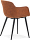 Alterego Derby - Bruine Microvezel - Met Armleuningen - 59x54x80cm