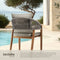 tectake® Set van 2 Tuinstoelen Manacor - Tuinstoel Rope-Design - Weerbestendig Acaciahout Grijs/Beige (2 stuks)