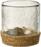 J-Line vaas Mand - glas/jute - transparant - small