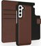 Accezz Samsung Galaxy S21 FE - 2 in 1 Wallet Bookcase - Echt Nappa leer - Bruin