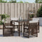 Tuinstoelen 4 st met kussens poly rattan bruin