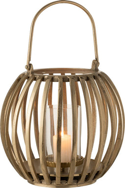 J-Line lantaarn Bol - aluminium - goud