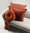Dutch Decor BURTO - Kussenhoes van gewassen katoen Potters Clay 60x60 cm - oranje - met rits