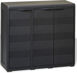 vidaXL - Tuinkast - met - 2 - schappen - zwart