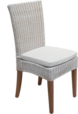 SVJ Eetkamerstoel Vierkant - 60 x 48 x 98 cm - Rotan - Wit