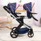 Bayer Design Twin Xeo - Tweeling poppenwagen - Verstelbare handgreep en zonneschermen - Multicolor