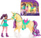Unicorn Academy - Pop Ava & Eenhoorn Leaf - met 2 rijaccessoires en borstel - Speelfigurenset