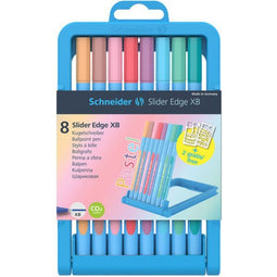 Schneider balpen - Slider Edge pastel - penpunt XB 1,4mm - 8 stuks assorti - S-152289