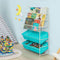 SoBuy KMB07-B - Kinderboekenkast / opbergrek - 3 opbergvakken en 4 opbergboxen - Blauw / Wit