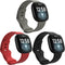 iMoshion Siliconen bandje Multipack voor Fitbit Versa 4 / 3 / Sense (2) - Zwart / Grijs / Rood