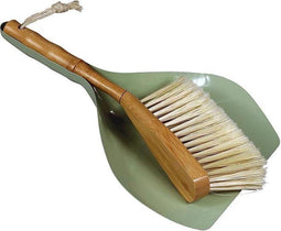 CABANAZ - stoffer en blik, metaal en bamboe, incl. magneet, DUSTPAN & BRUSH, groen