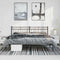 vidaXL - Bedframe - met - hoofdbord - metaal - zwart - 183x213 - cm